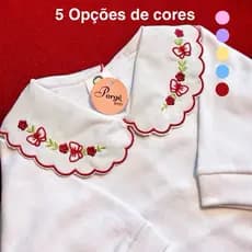 Body Bebê Menina com Gola Bordada RN - Jardim Encantado