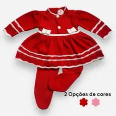 Vestido Bebê Saída de Maternidade Menina - Vestido e calça