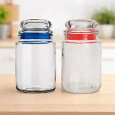 Pote de Vidro Hermético 750ml - Vermelho ou Azul - Euro