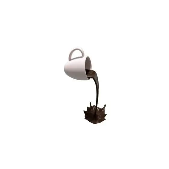Xicara Decorativa Flutuante Para Amantes De Café Decoração Xícara Suspensa Com Efeito De Derramamento