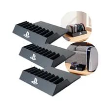 Kit 3 Base Organizadora De Jogos e Acessórios Suporte De Mesa Premium Para PlayStation 4 e 5 Deixe Seu Setup Mais Bonito