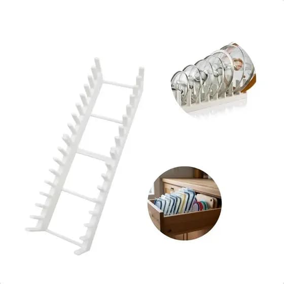 Suporte Organizador De Plástico Premium Para Tampas Pratos e Tábuas Rack Modular Para Armário De Cozinha