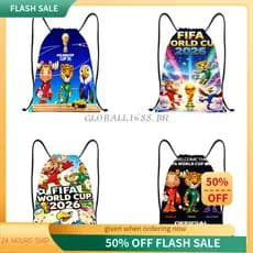 {ESTOQUE PRONTO} 2026 Megamo Copa do Mundo de Futebol Padrão Bolsa com Cordão Esportes ao Ar Livre Academia Bolsa Mascot