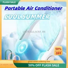 { Estoque Pronto } Ventilador De Pescoço Recarregável Mãos Livres USB Mini Viajar Esportes Ao Ar Livre Ventiladores Port