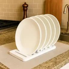 Suporte Porta-pratos Cozinha 8 Divisões Organização Prática Economia Espaço Prateleira Pia Estilo Cozinha Moderna Lazer