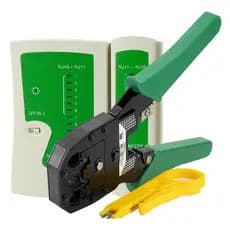 Kit Alicate Crimpar Rj45 Rj11 Profissional + Teste Cabo Rede