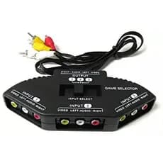 Chave Seletora de Audio Video - Chaveador Cabo Rca av com 3 saidas