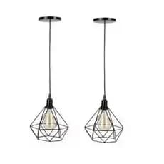 Kit 2 Pendente Diamante Aramado Luminária Lustre de teto