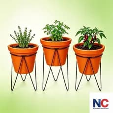 Kit 3 Suportes Tripé Para Vaso de Plantas Jardim