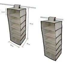 Kit 2 Organizador Closet Cabideiro Largo 30cm Guarda-Roupa