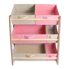 Prateleira Mdf Organizadora De Brinquedo Infantil BEGE ROSA