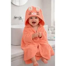 Toalha Bebê com Capuz Gatinho Super Macia 80cm