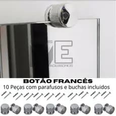 10 Unidades de Botão Francês para Espelho PLÁSTICO METALIZADO FRANCÊS em ABS