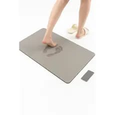 Tapete de Pedra Diatomita Para Banheiro Cinza 60cm x 39cm