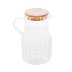 Jarra de Vidro Borossilicato com Tampa de Bambu  1,1L