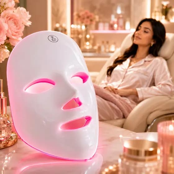 Máscara Led Facial Fototerapia 7 Cores Rejuvenescimento Anti Acne Estética Profissional