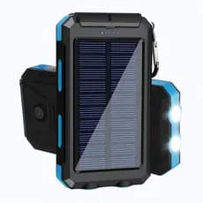 Power Bank Solar 10000mAh Carregador Portátil USB com Lanterna