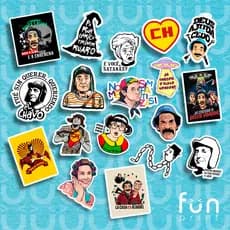 Pack com 18 Adesivos tipo Stickers Diversos - Chaves e Chapolin