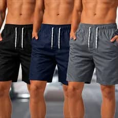KIT Bermuda Tactel Shorts Masculino Plus Size Básico Liso Academia Cordão Praia Mauricinho P  XG