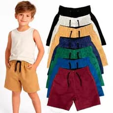 Short Bermudas Infantil Linho Menino 2 a 10 Anos Premium Criança Mauricinho