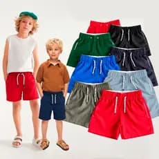 Short Bermuda Infantil Juvenil Tactel Menino Praia Com Bolso Elastano Premium 2 a 16 Anos