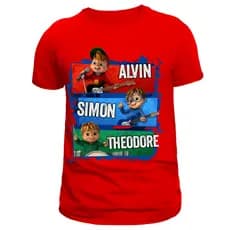 Camiseta Infantil e Adulto Alvin e os Esquilos Desenho Animado Blusa 100% Algodão T-shirt 30.1