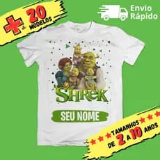 Camiseta Infantil Shrek Personaliza com nome (opcional)