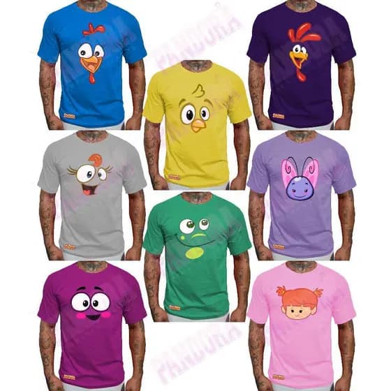 Camiseta Estampada Galinha Pintadinha Animação