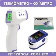 KIT Termômetro e Oxímetro Digital Medidor de Temperatura a Distância kit essencial para família medição bebê/adulto