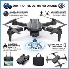 E99 Pro Drone HD Câmera Dupla WiFi FPV Profissional Controle Remoto RC Bateria Longa Duração