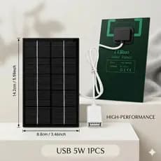 Placa Solar Carregador Portátil De Emergência - Carregador com Saída USB Fêmea - Placa Solar Carrega Celulares Powerbank