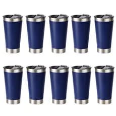Kit 10 Copos Termicos Inox 473ml com Abridor de Garrafas e Tampa Hermetica