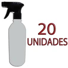 Garrafinha Pet 500ml Com Válvula para Borrifador Pulverizador Preto - 20 Unidades