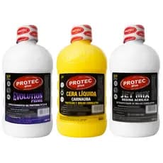 Kit de Ceras Automotivas: Cera de Carnaúba + Cera Evolution Espalhadora + Resina Acrílica 500ml