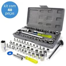 Kit de Ferramentas AIWA com 40 Peças - Jogo de Chaves e Soquetes