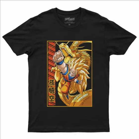 Camiseta Camisa Algodão unissex anime dragon Ball Goku Gold