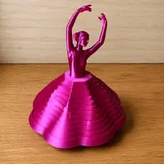 Bailarina Dançarina Ballet Fidget Toy Sensorial Girátória em PLA Premium / Antiestresse Decorativa Rosa