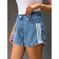 RD MODAS  731 Shorts jeans feminino  lisa sem rascada short jeans juvenil natural shorts Feminino