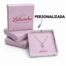 25 -100 Caixas de Joias de Papel com Berço | 8 x 8 x 2 cm | Bijus, Semi Joias, Colar, Brincos e Anel | Personalizada