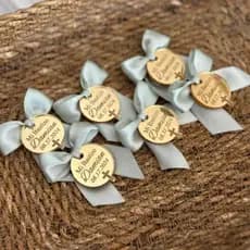 Tag Lembrancinha Personalizada 2,5cm | Batizado Maternidade e Lojas | Acrílico Espelhado