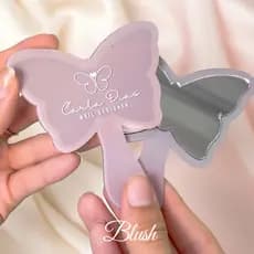 Espelho de Bolsa de Borboleta Personalizado Kit com 40 Mini Blush Acrílico com Cabo Brinde Cliente