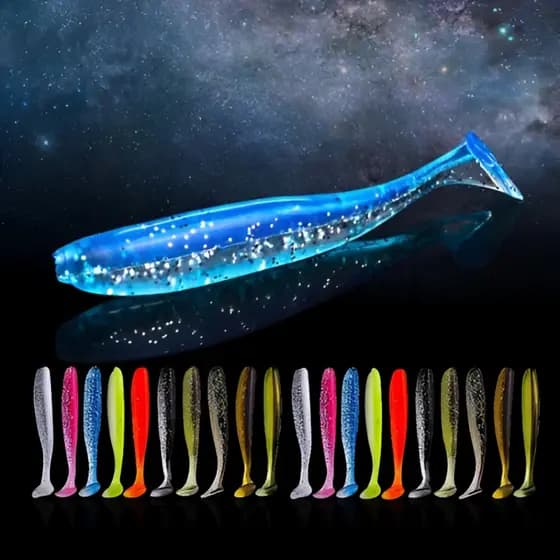 Kit 30 unidades Isca Artificial Soft Shad Silicone 5.5cm 4g - Ideal para Tucunaré Robalo Traíra