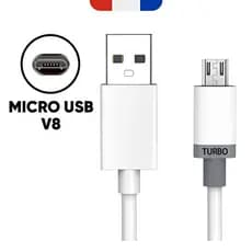 Cabo De Dados Usb V8 1 Metros Branco Saquinho Resistente