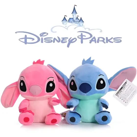 Lilo e Stitch de Pelúcia Importado Disney com Ventosa Angel Azul e Rosa Fofo Dormir Brinquedo Crianças Presente Mães Pai