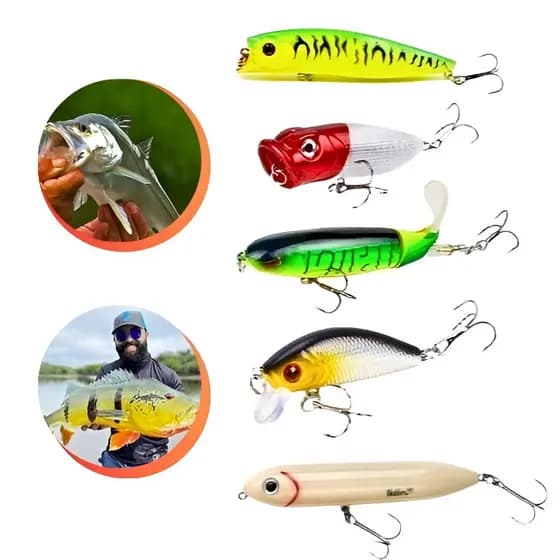 Kit 5 Isca Artificial Melhores iscas Para Pesca
