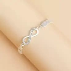 Amor Infinito Sorte 8-Forma Tornozeleira Feminina Simples Liga Tornozeleira Jóias Pulseira Tornozeleira