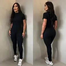 macacão manga curta macacão feminino macacão Virgínia macacão anarruga
