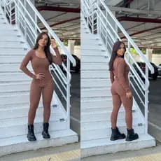 macacão femenino manga longa macacão virginia festa balada inverno academia