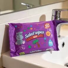 Toalha umidecida -Lenços umidecido -para limpeza intima 99 água formula vegana 50 unidades Select wipes basic