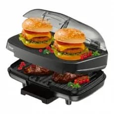 Máquina de Hambúrguer Elétrica 1000W Grill Duplo Antiaderente Touch 220V